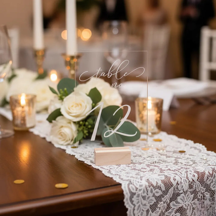 Numéro de Table Mariage Transparent