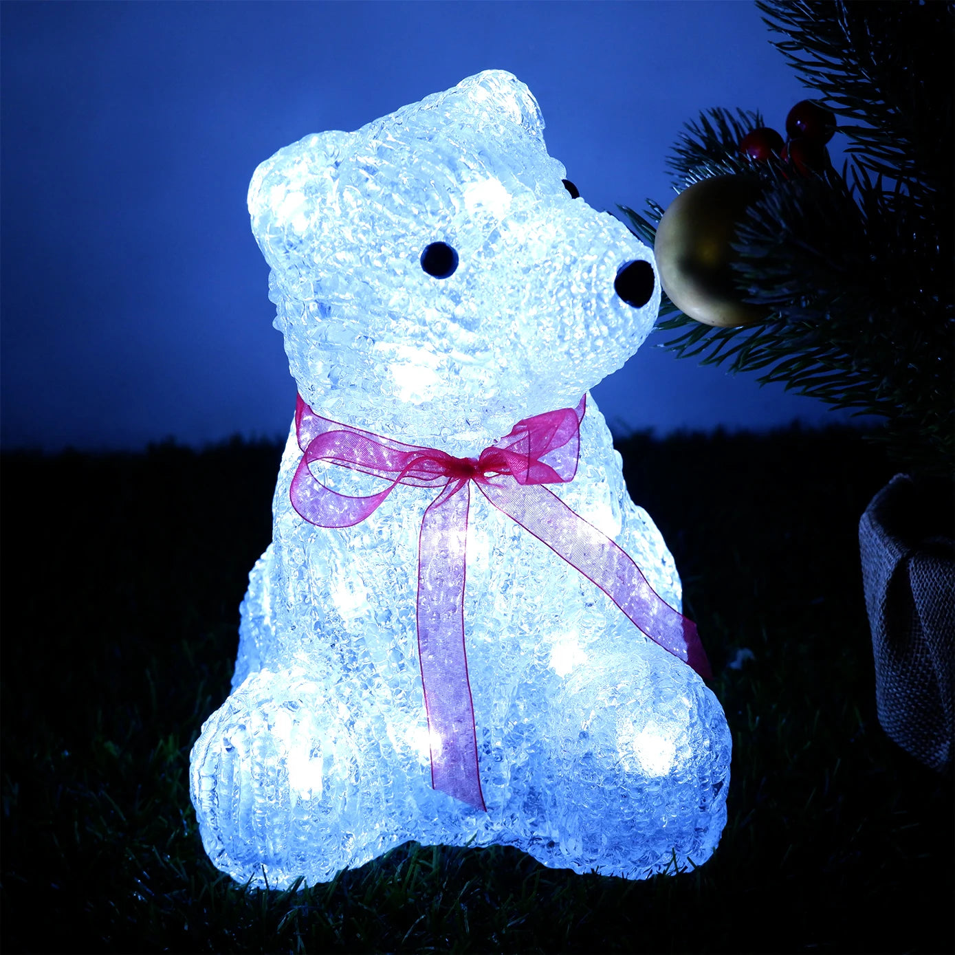 Ours Noël Lumineux en Acrylique