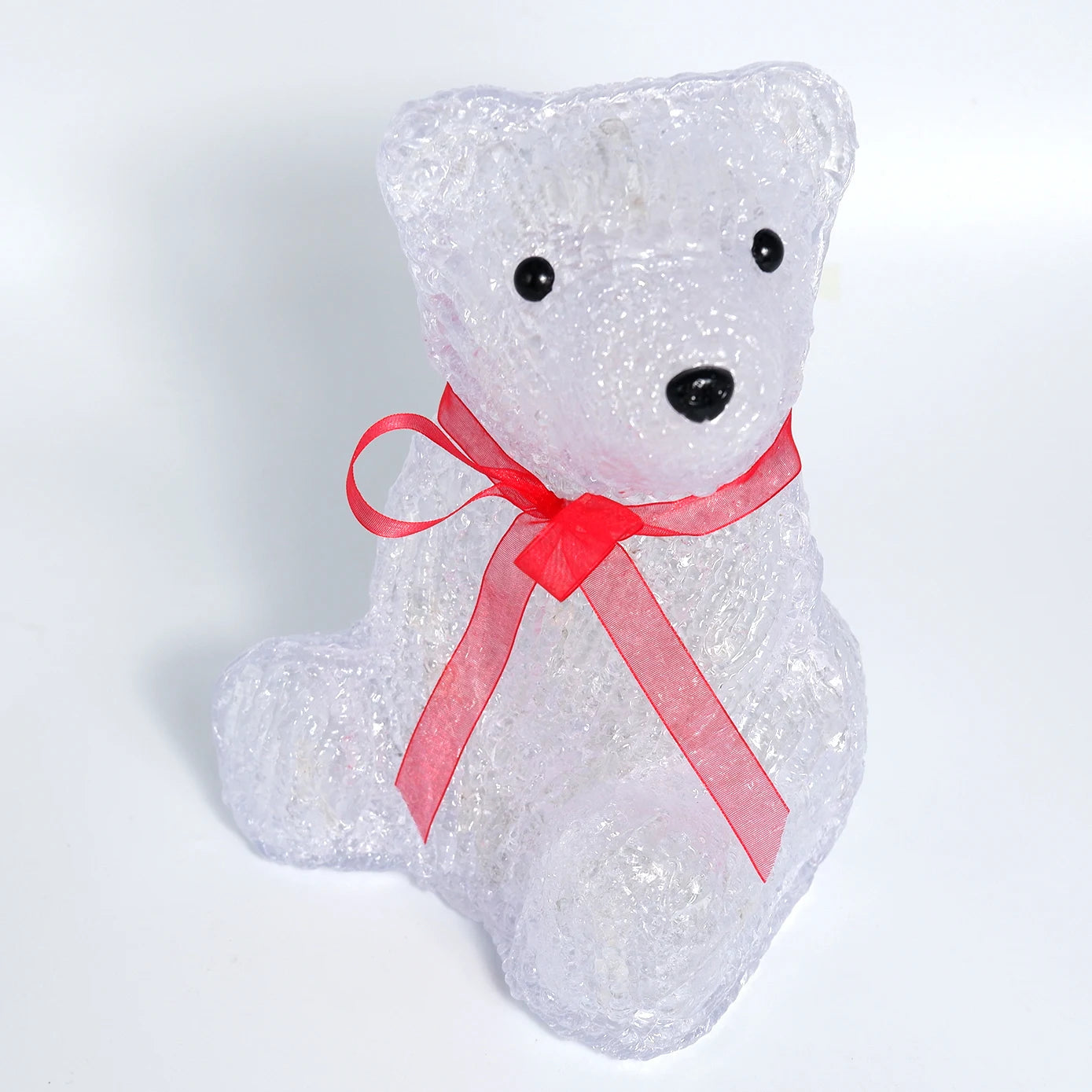 Ours Noël Lumineux en Acrylique Blanc