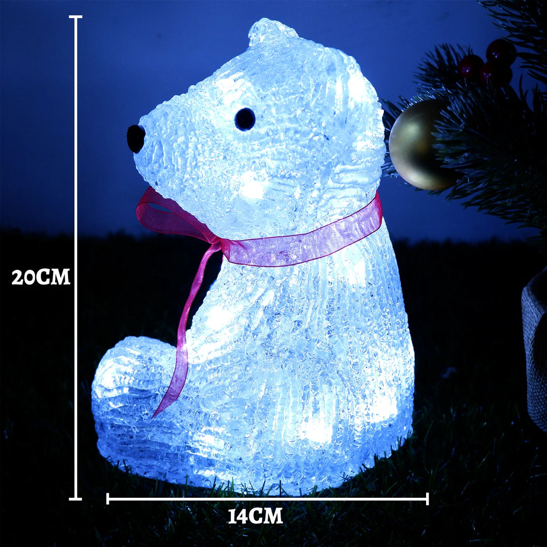 Ours Noël Lumineux en Acrylique Style
