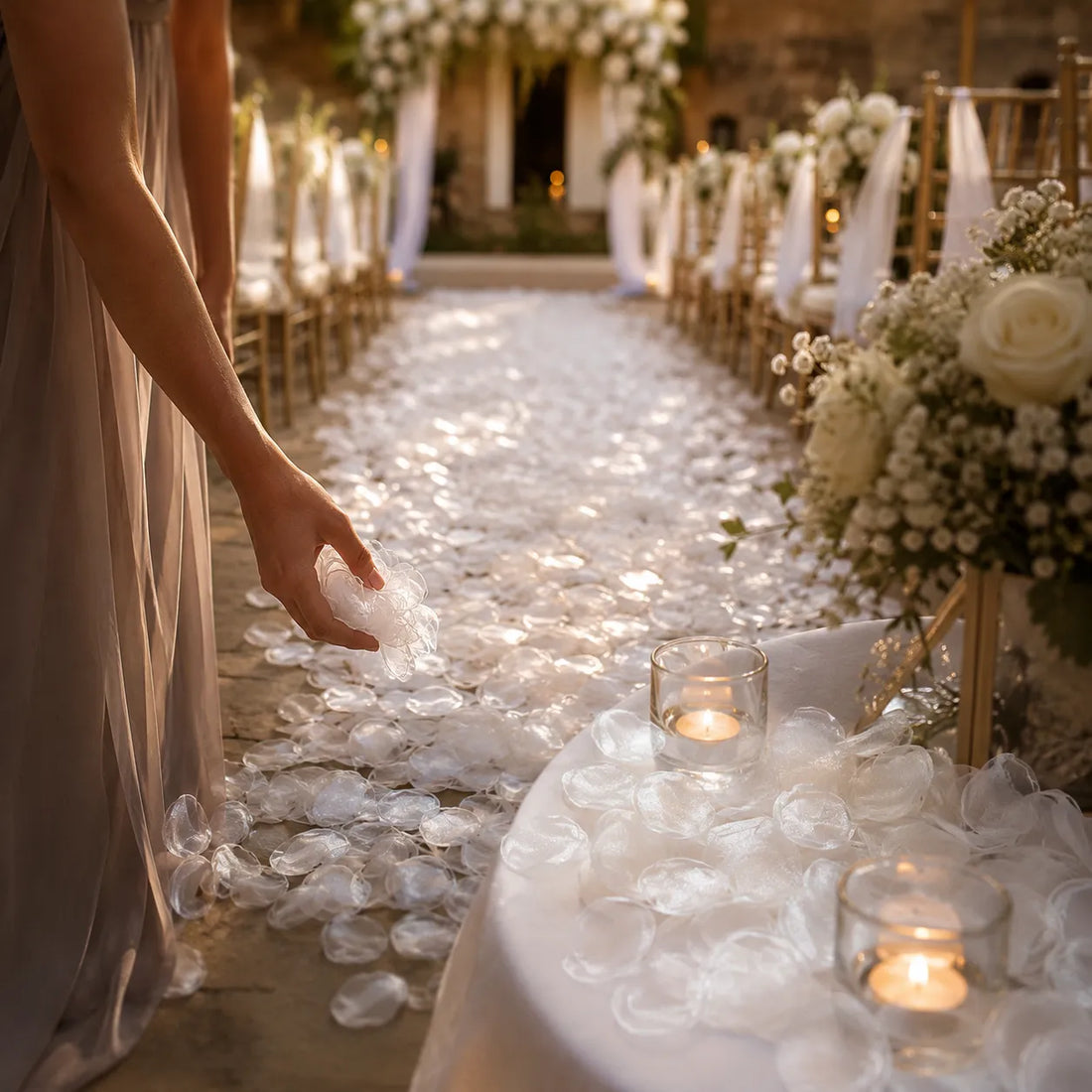 Pétales Blancs en Organza Unique