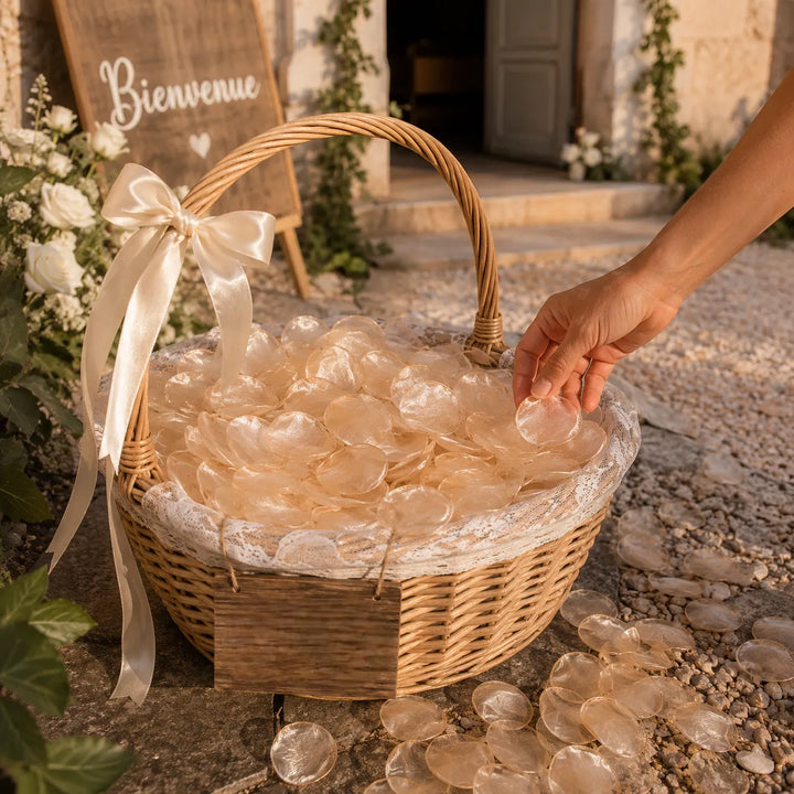 Pétales Champagne en Organza Raffinée