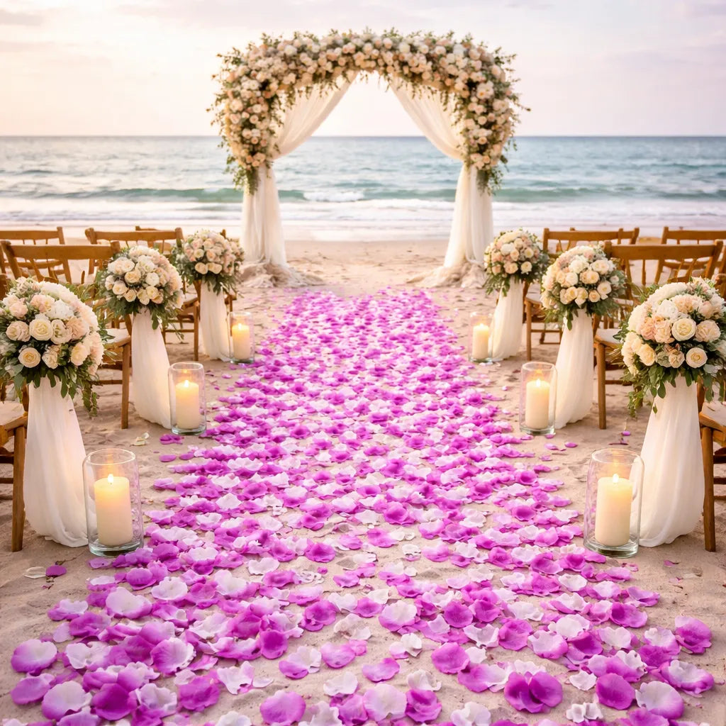 Pétales De Fleurs Artificielles Violet Dégradé