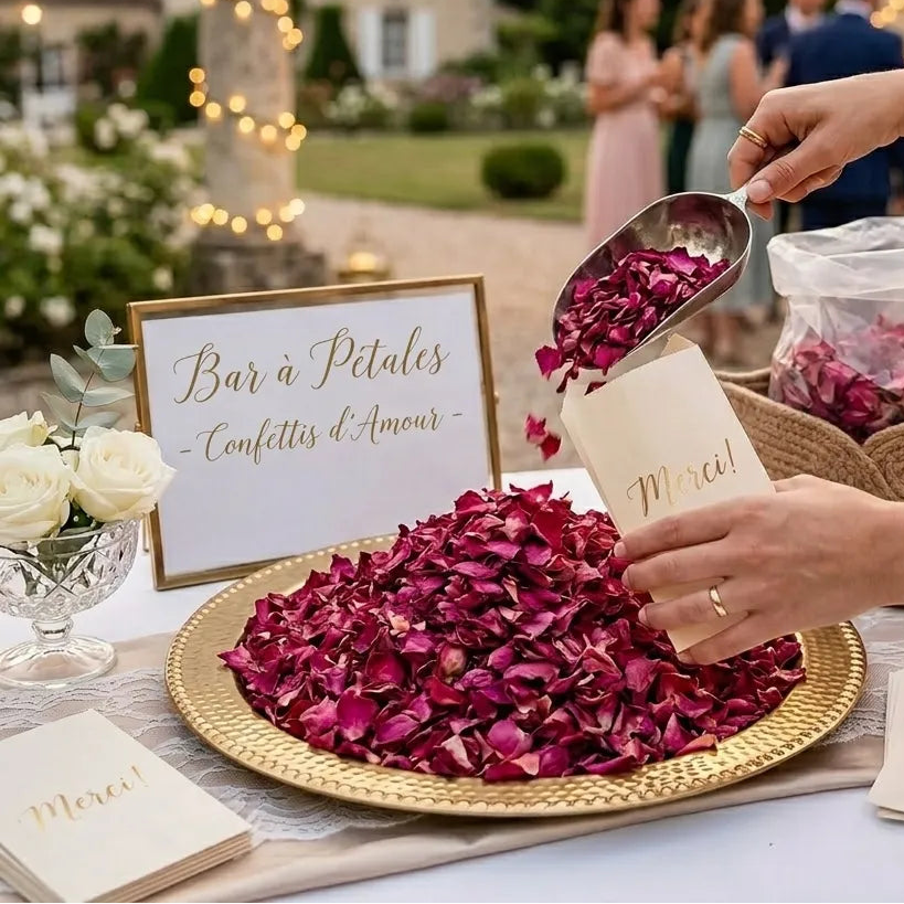 Pétales De Fleurs Séchées Mariage Design Unique