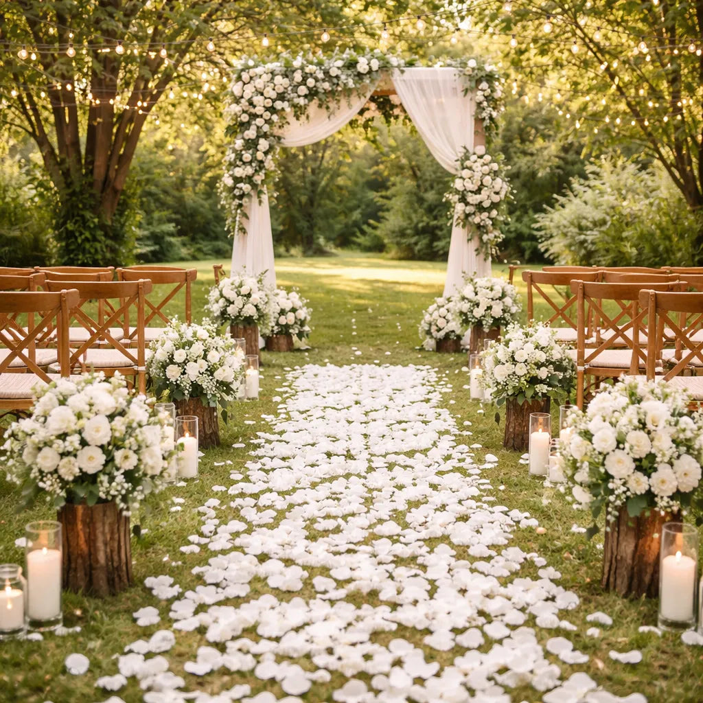Pétales De Roses Blancs Mariage
