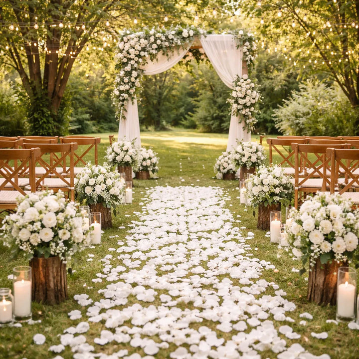 Pétales De Roses Blancs Mariage