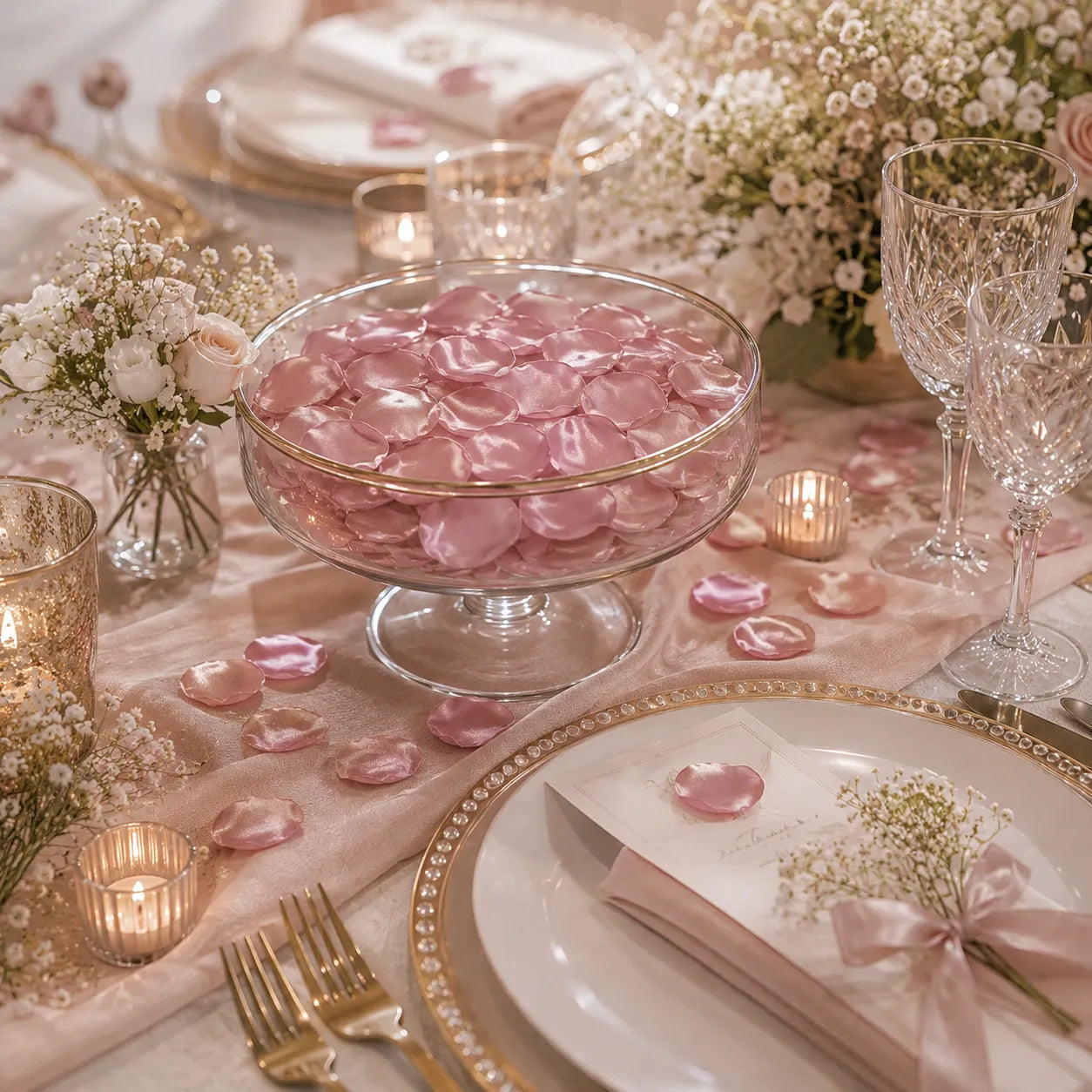 Pétales Mariage Elégant en Soie romantique