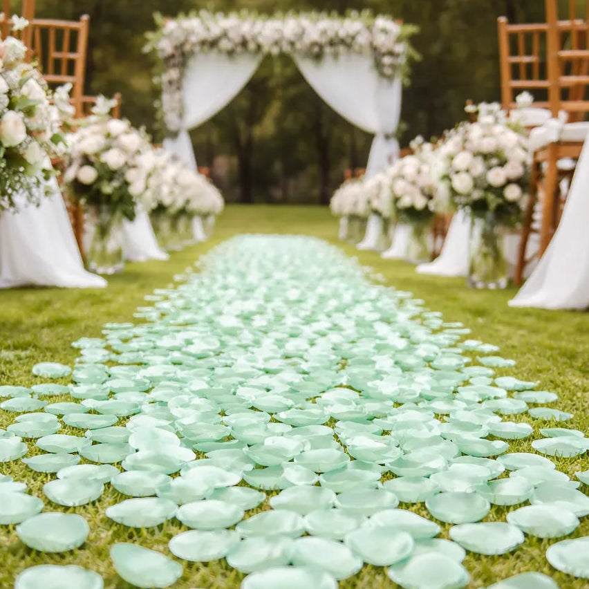 Pétales Mariage Vert-Bleu