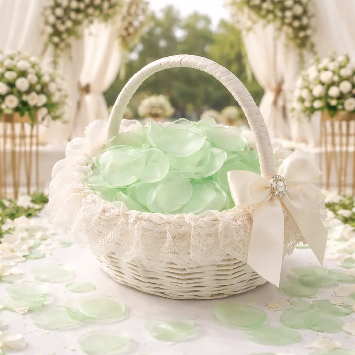 Pétales Mariage Vert Organza