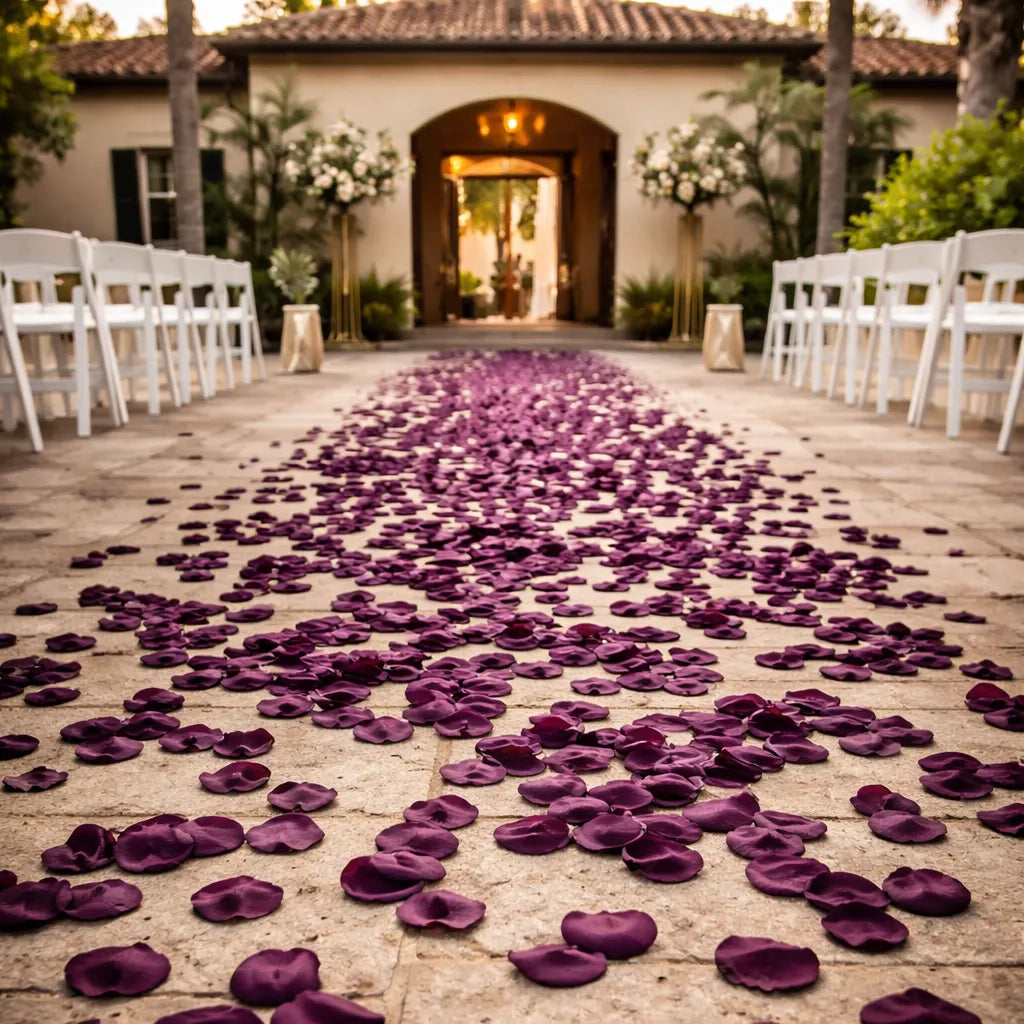 Pétales Mariage Violet Foncé Elégant