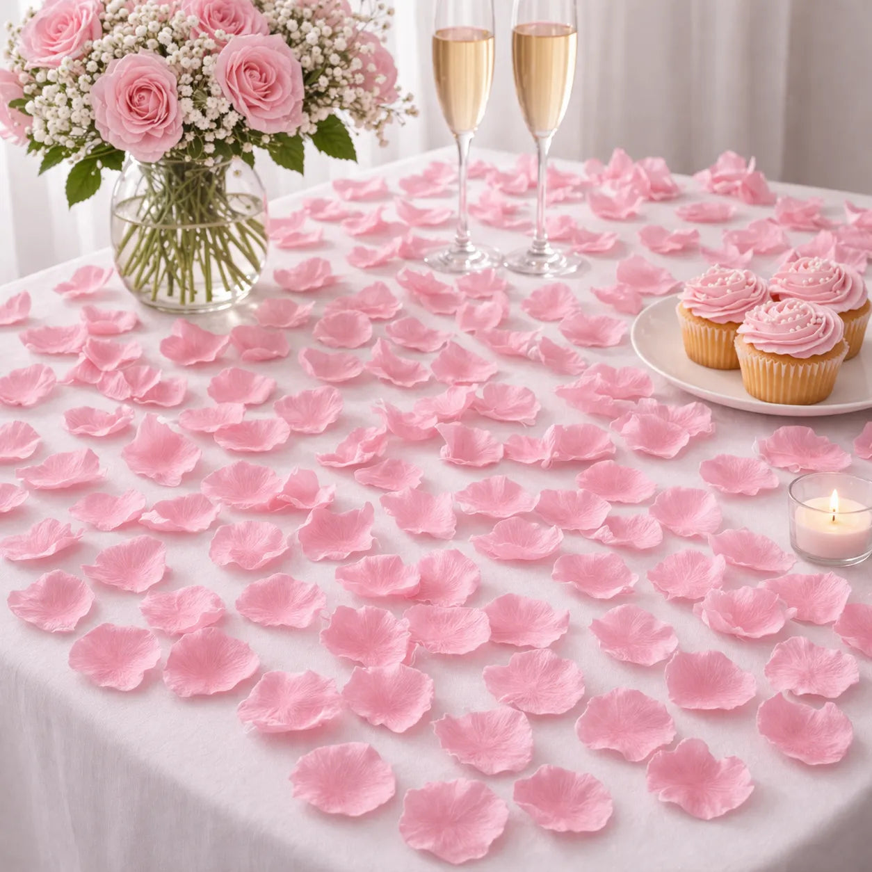 Pétales de Fleurs Artificielles Rose Clair Design