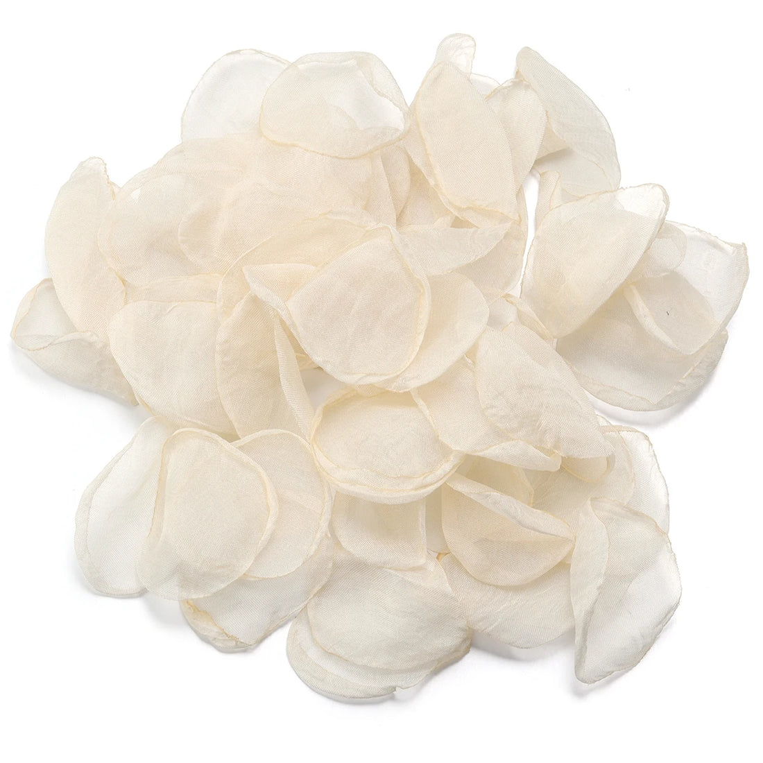 Pétales de Fleurs Blancs en Mousseline de Soie Minimaliste