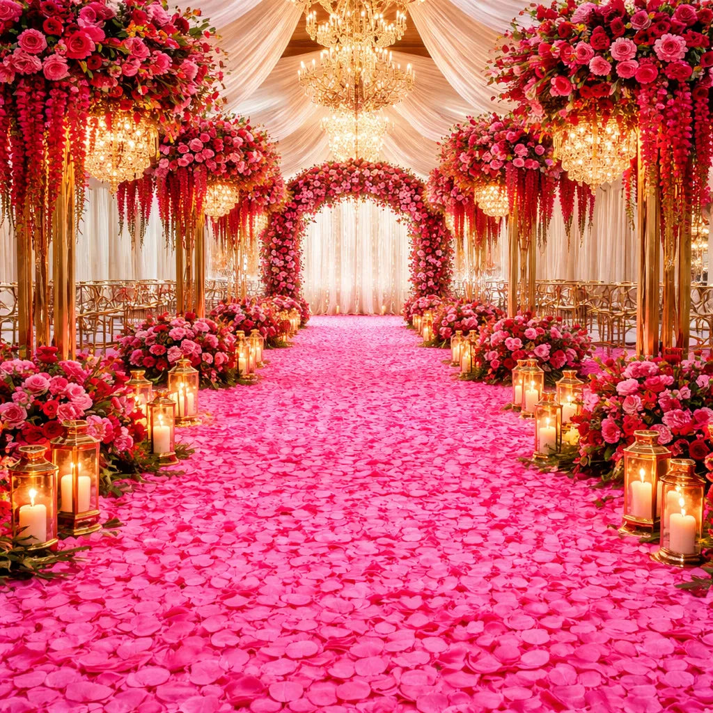 Pétales de Fleurs Mariage Fuchsia Elégant