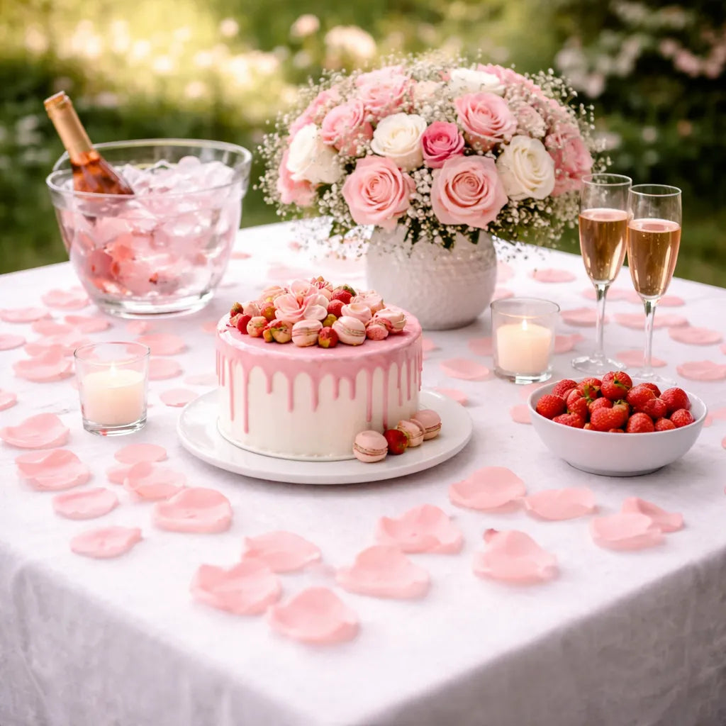 Pétales de Fleurs Mariage Rose Tendre Romantique