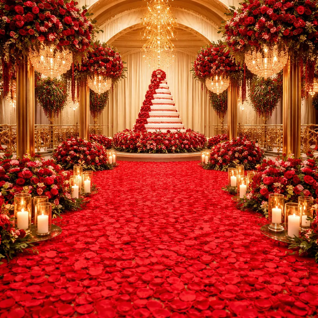 Pétales de Fleurs Rouge Déco