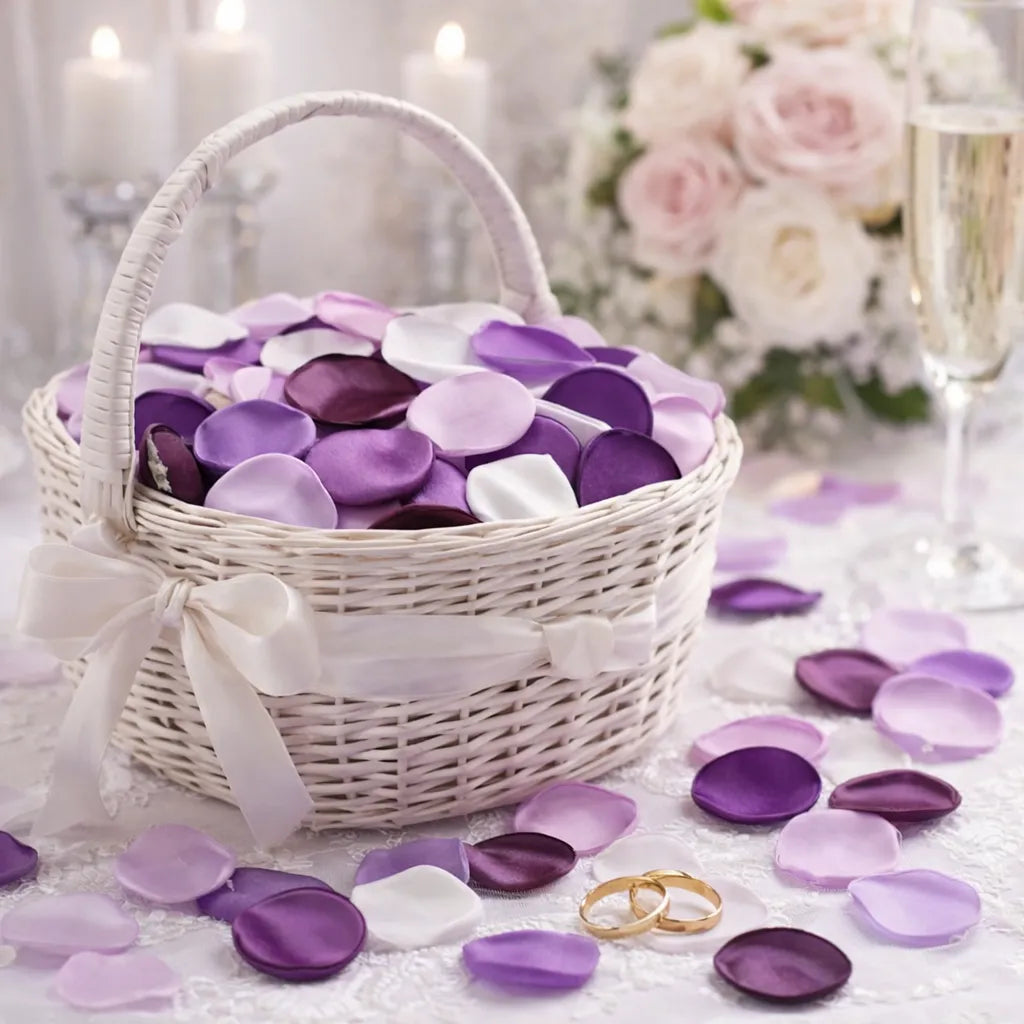 Pétales de Fleurs Violet et Blanc