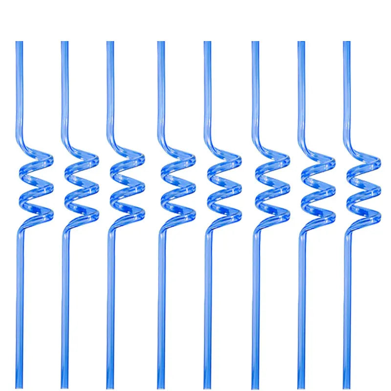  Paille En Plastique Hélicoïdale Bleue stylé