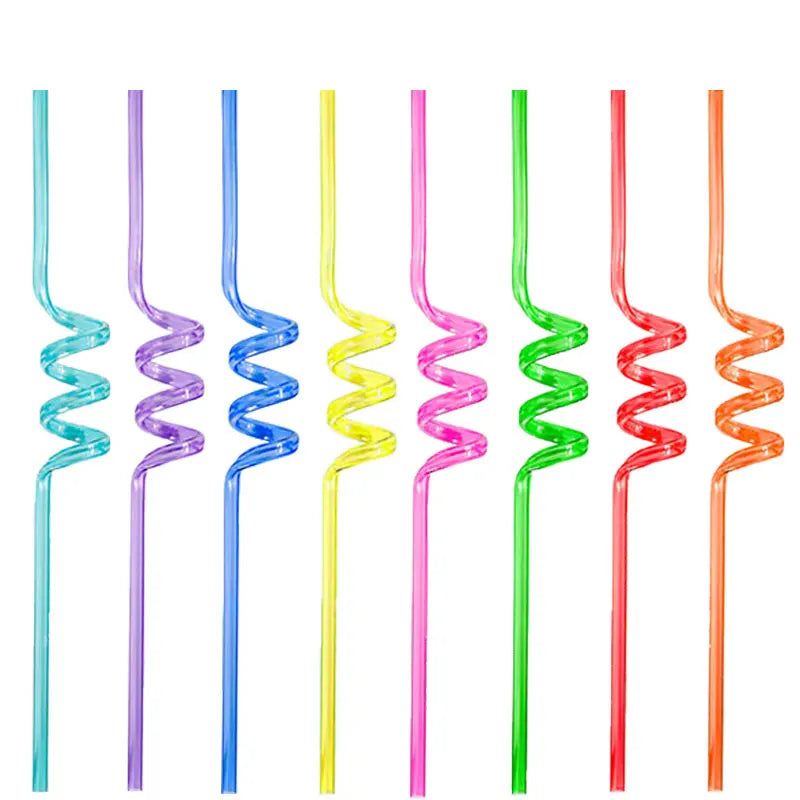 Paille En Plastique Hélicoïdale Colorée rigide