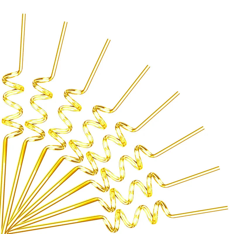 Paille En Plastique Hélicoïdale Jaune Pratique