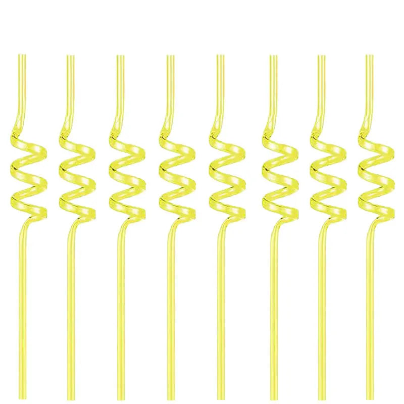 Paille En Plastique Hélicoïdale Jaune stylé