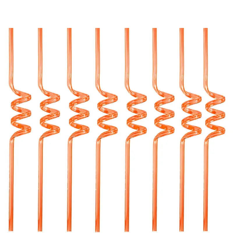 Paille En Plastique Hélicoïdale Orange stylé