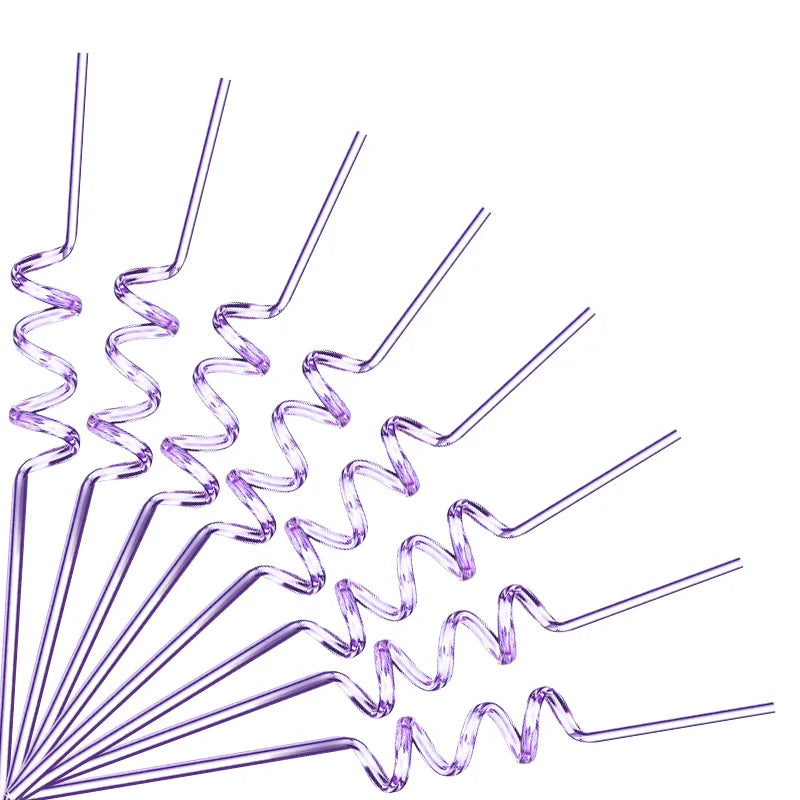 Paille En Plastique Hélicoïdale Violette