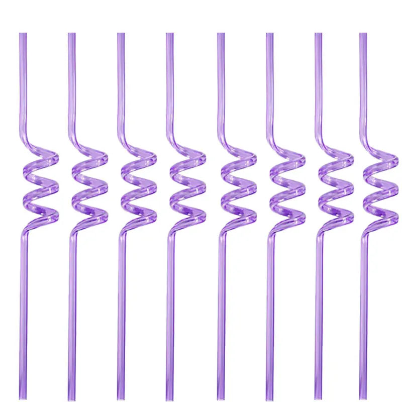 Paille En Plastique Hélicoïdale Violette stylé