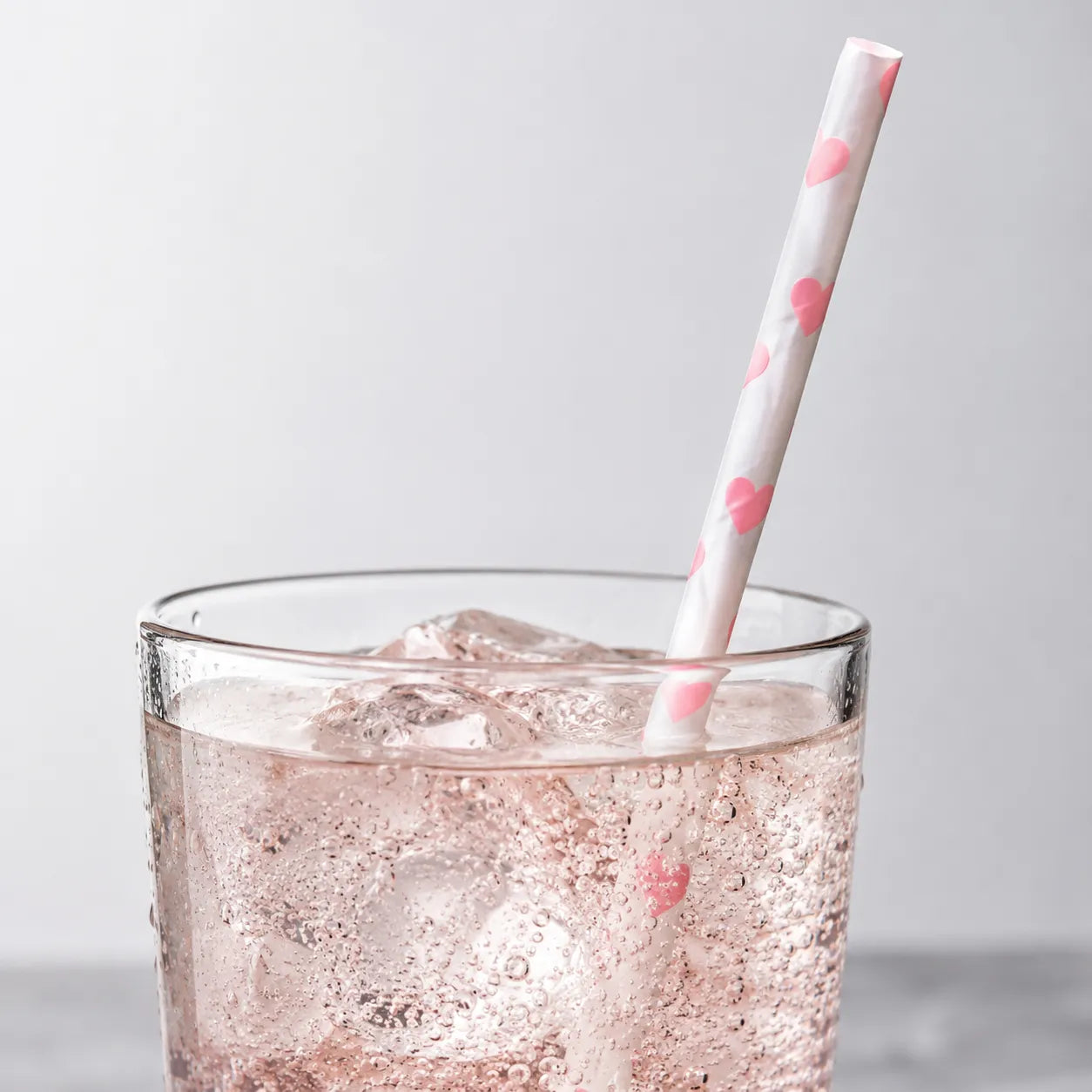 Paille En Plastique Motifs Cœur Moderne