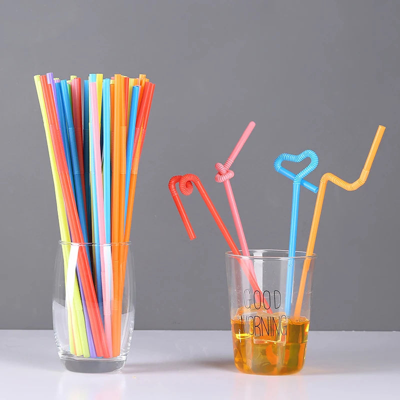 Paille En Plastique Multicolore