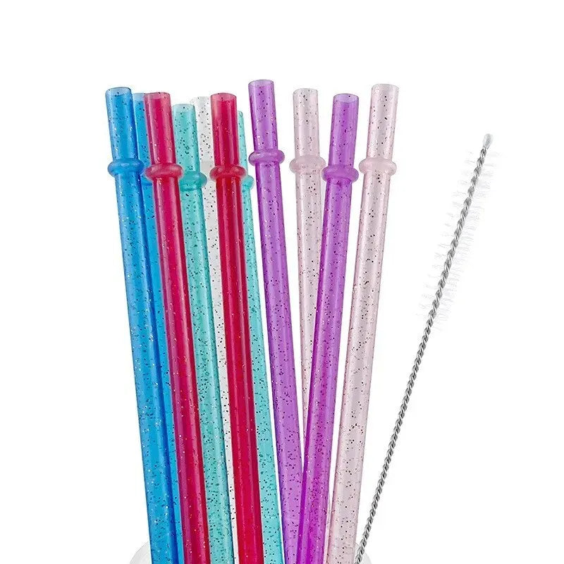 Paille En Plastique Pailletée