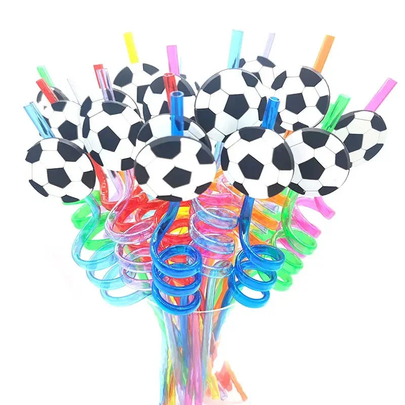Paille En Plastique Thème Footbal tendance