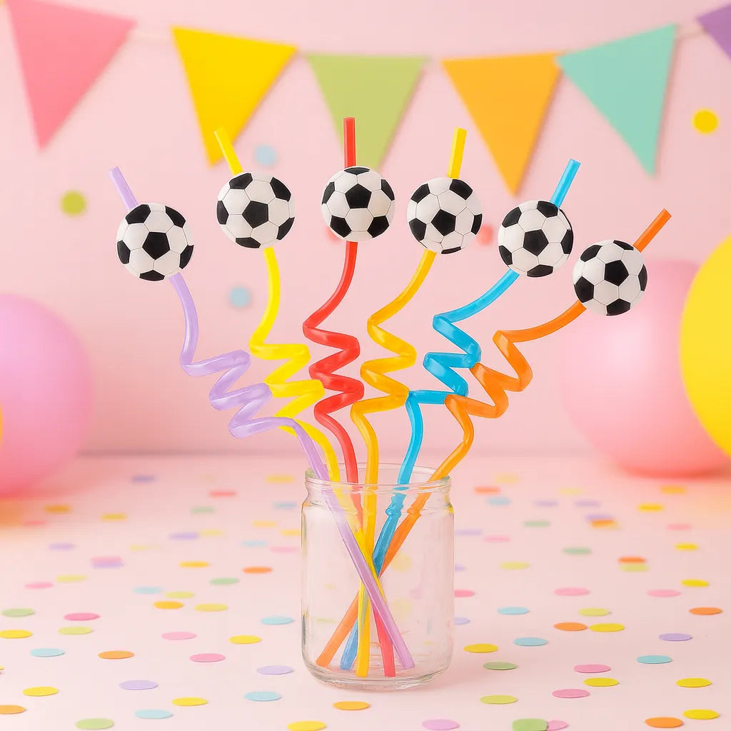 Paille En Plastique Thème Football1