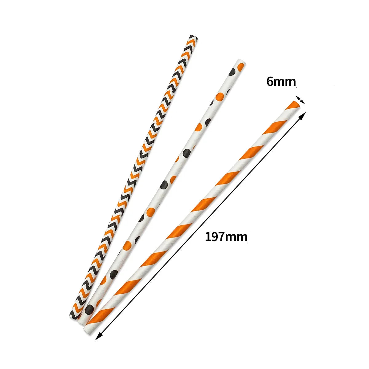 Paille en Papier aux Couleurs Halloween Mesures