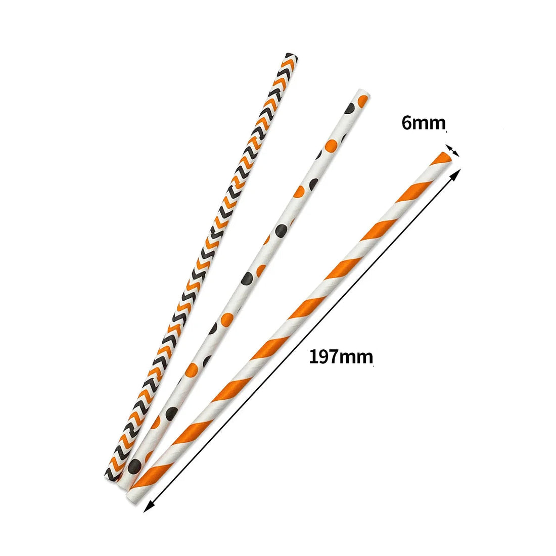 Paille en Papier aux Couleurs Halloween Mesures