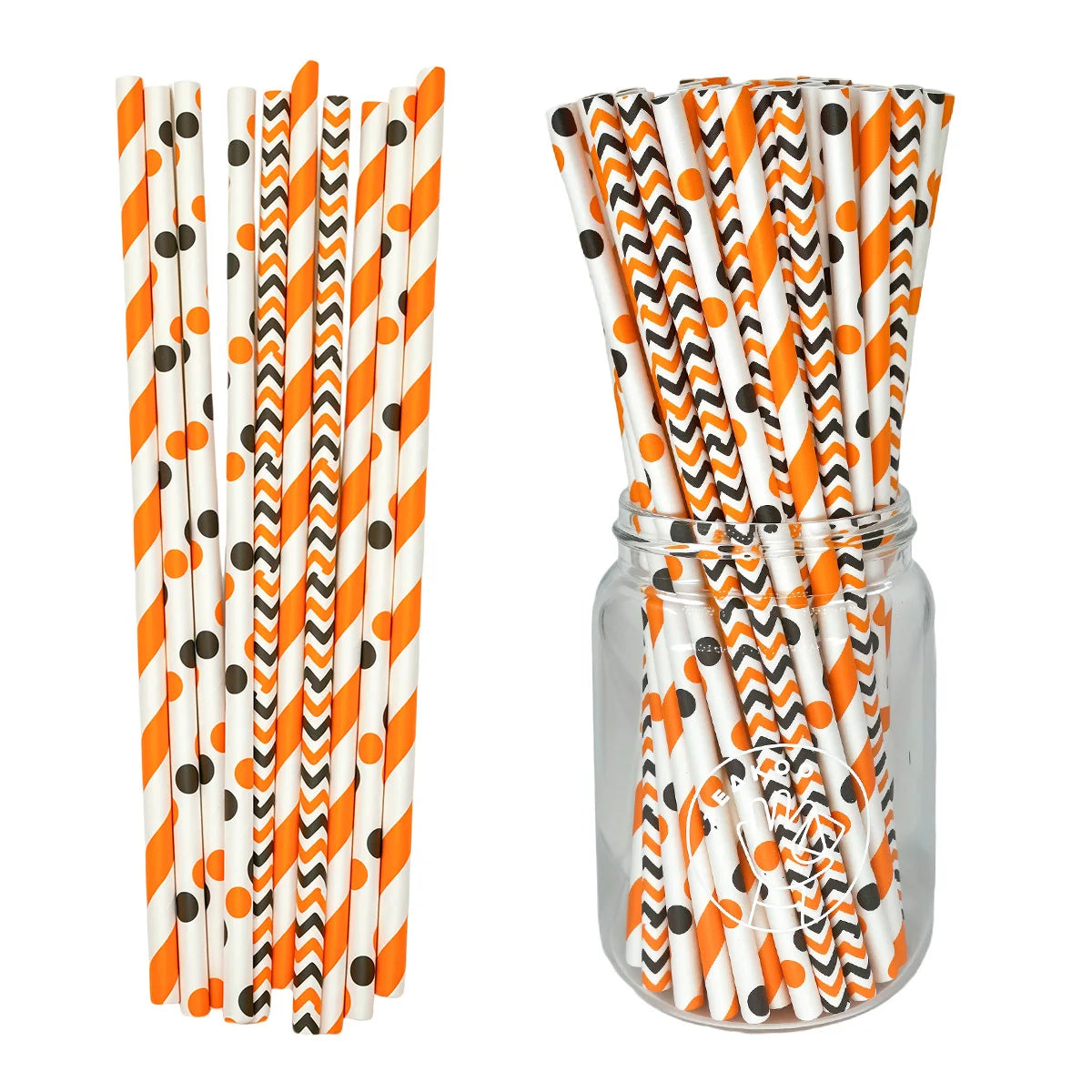 Paille en Papier aux Couleurs Halloween Originales