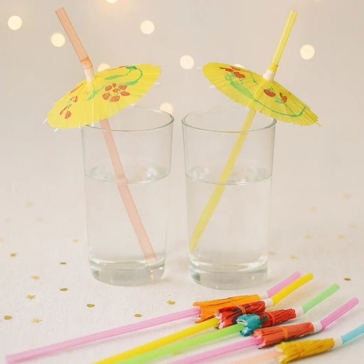 Paille en Plastique Parapluie1