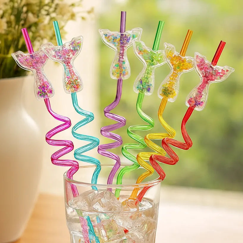 Paille en Plastique Spirale Queue de Poisson