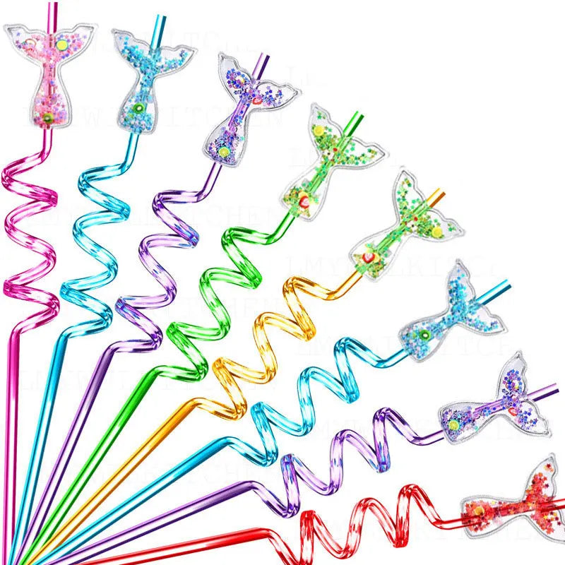 Paille en Plastique Spirale Queue de Poisson