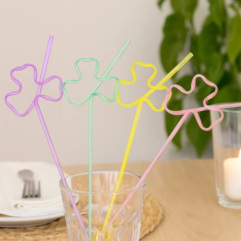 Paille en Plastique Trèfle
