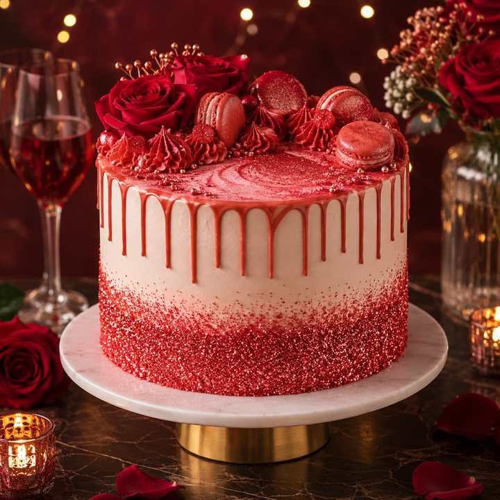 Paillette Comestible Rouge Gâteau 