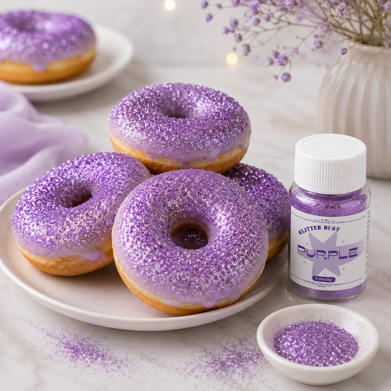 Paillette Comestible Violette pour Gâteau Design
