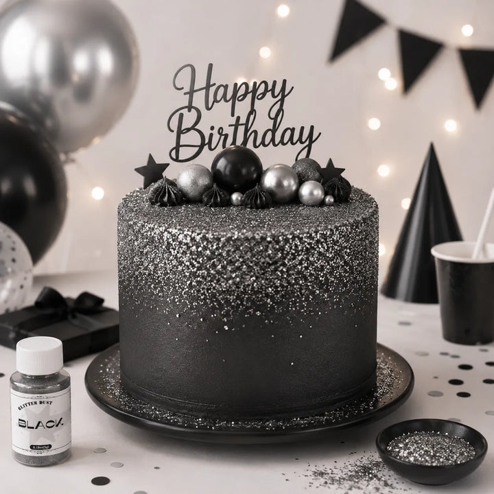 Paillette Noire Déco Gâteau 