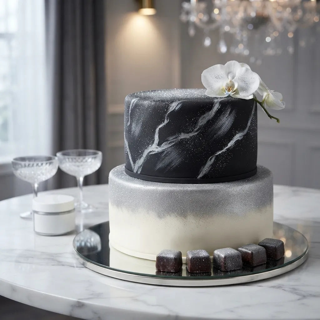 Paillettes Gâteau Argenté Elégant
