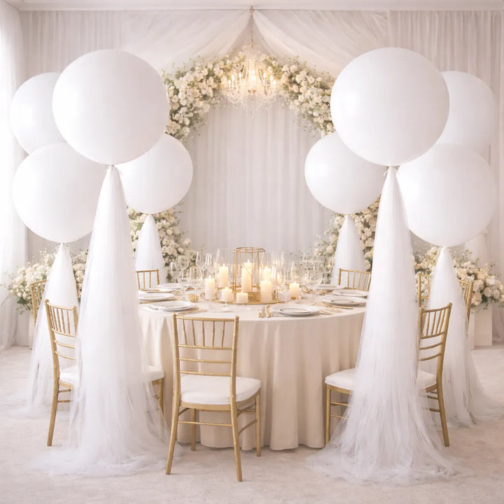 Paire de Ballons Géants Mariage Blancs