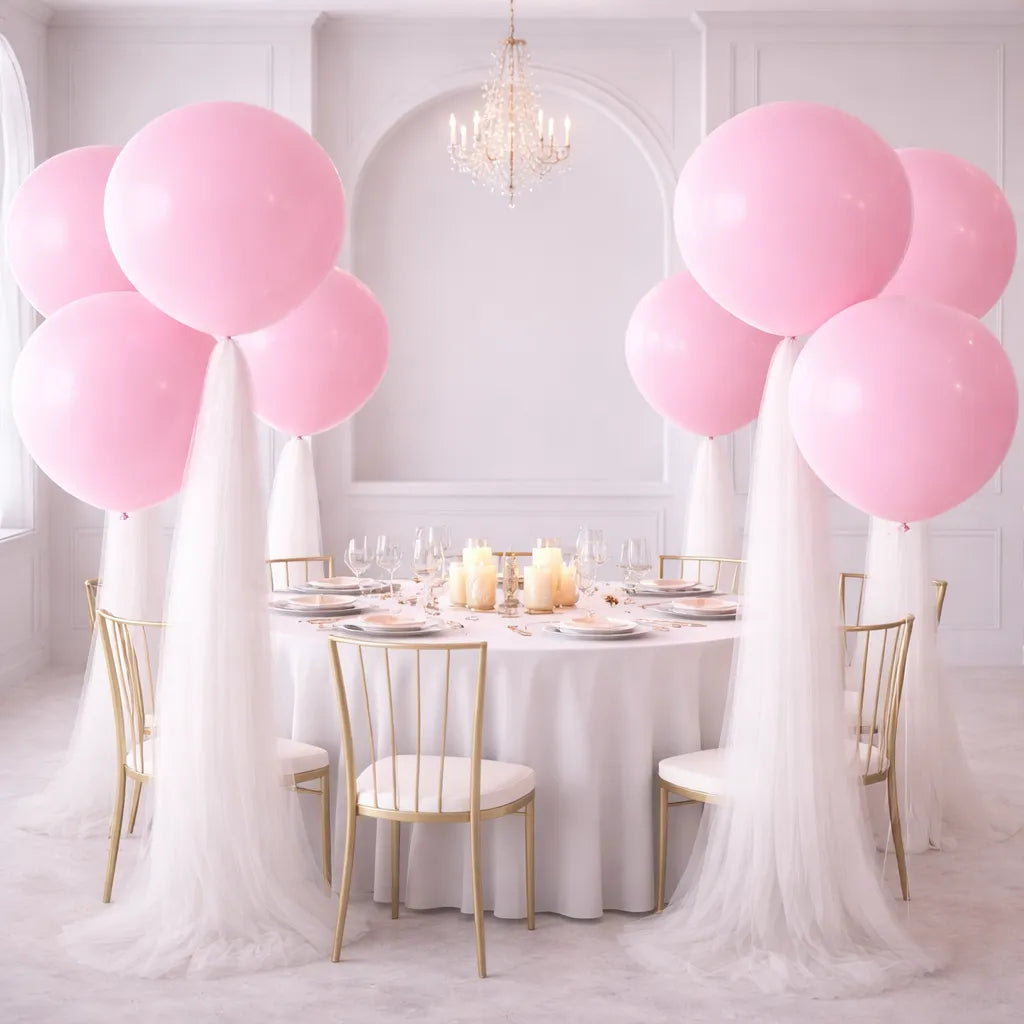 Paire de Ballons Géants Mariage Roses