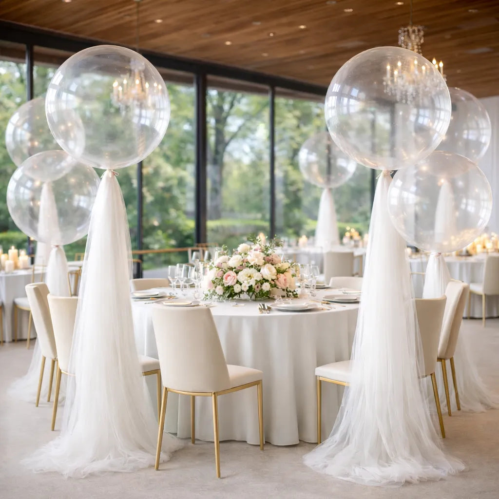 Paire de Ballons Géants Mariage Transparents