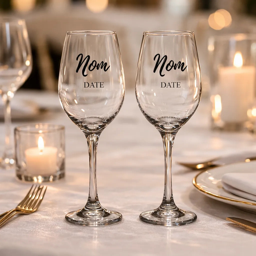 Paire de Verres à Personnaliser Mariage