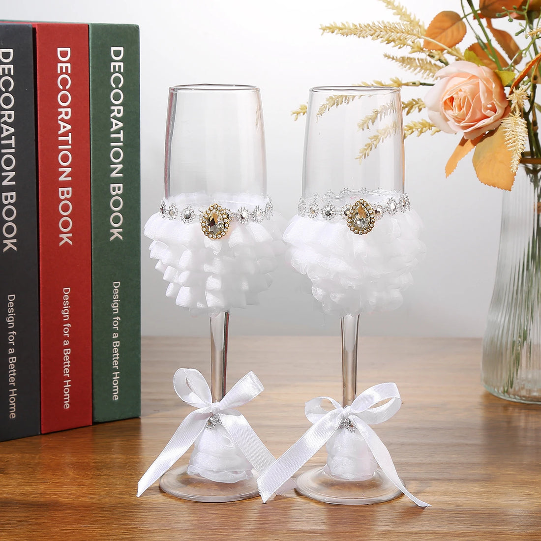Paire de Verres Raffinés pour Mariés Beau