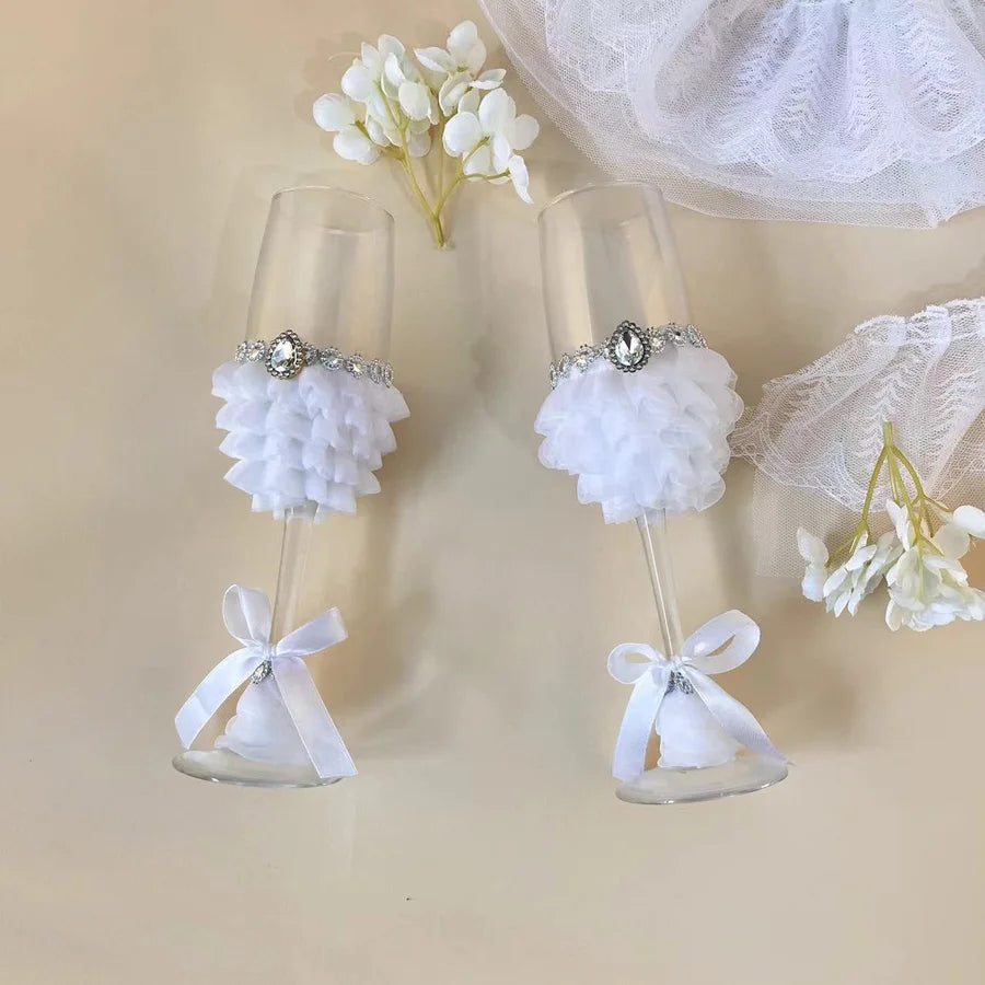 Paire de Verres Raffinés pour Mariés Classe