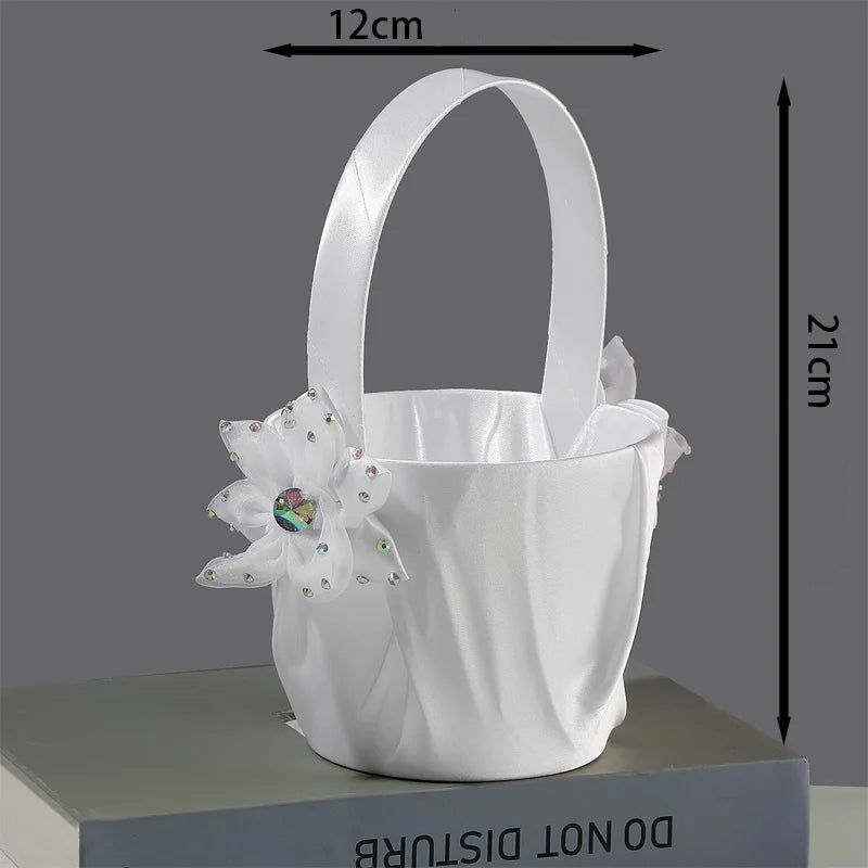 Panier à Pétales Blanc à Fleur Chic
